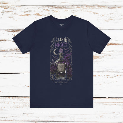 "Elixir of Night - Alchemy for the Soul" Gothic Design Short Sleeve T Shirt