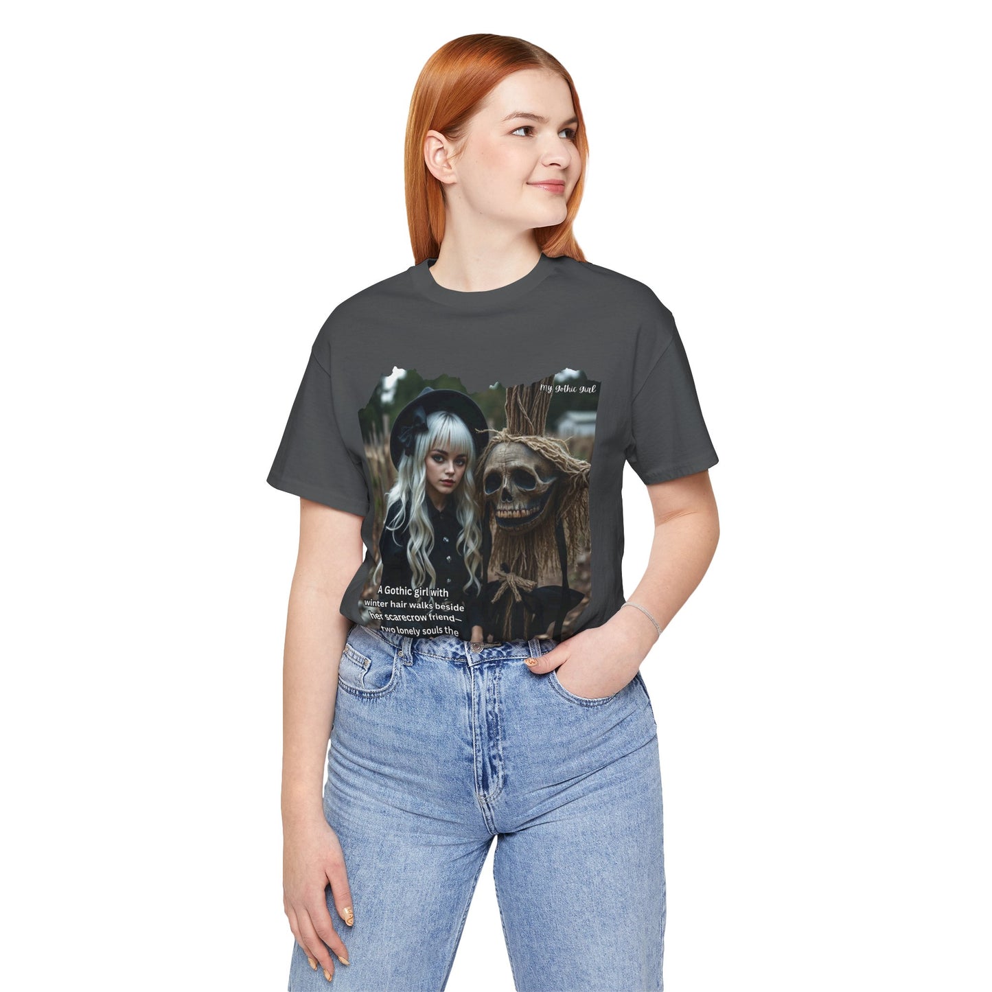 My Gothic Girl T-Shirt "Scarecrow Friend" – Whimsy Goth Streetwear, Dark Poetry Fashion, Alt Aesthetic Apparel