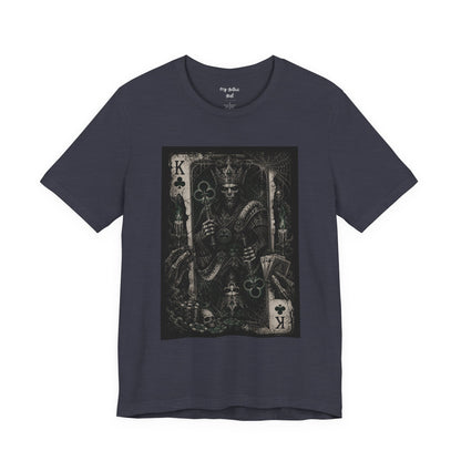 King of Clubs Gothic Playing Card Tee — Dark Skull Poker Graphic T-Shirt