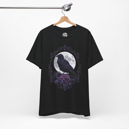 "The Raven and Moon"  Gothic Graphic T-Shirt – Alt Aesthetic Poetic Goth Street-wear