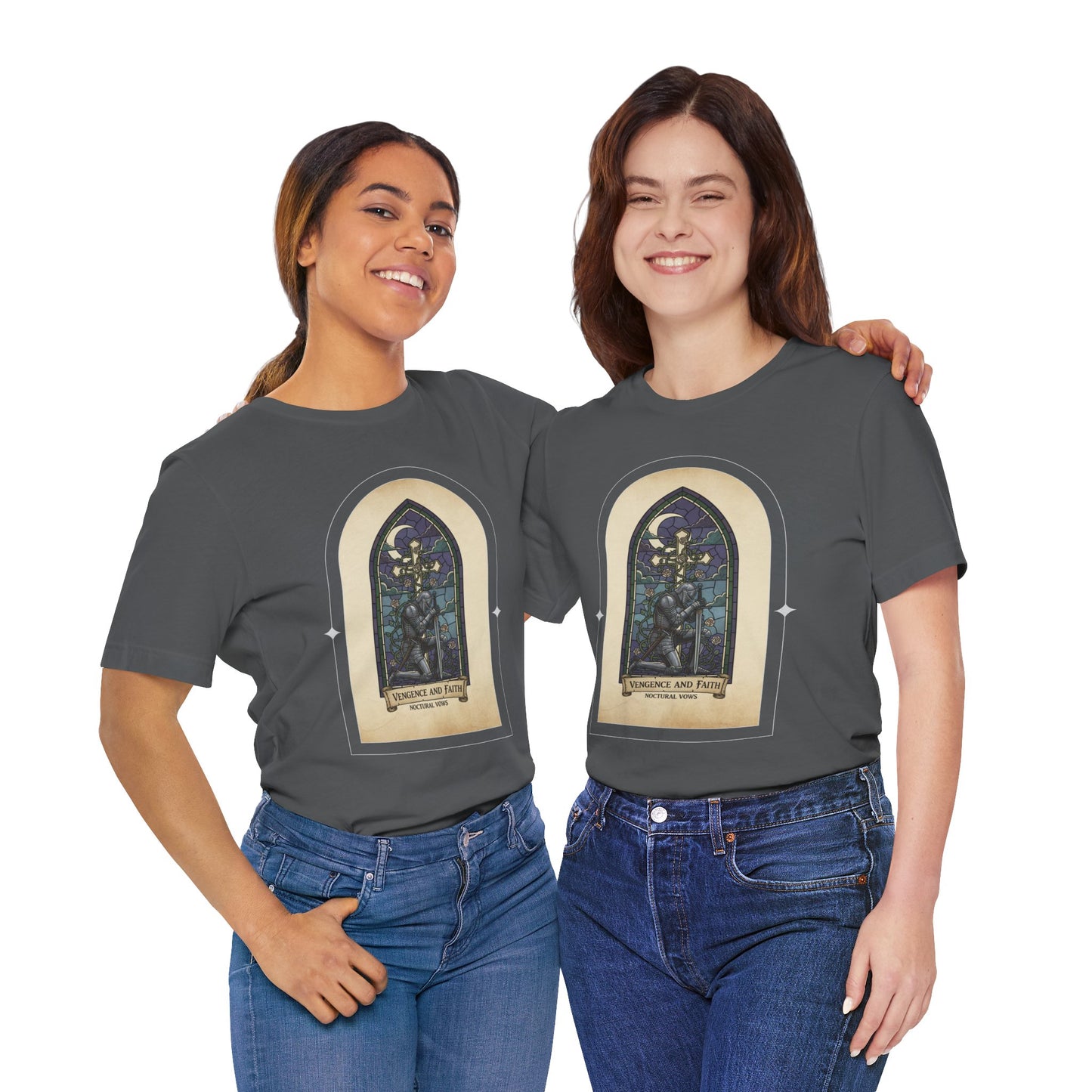 "Vengeance and Faith"  Gothic Graphic T-Shirt – Alt Aesthetic Poetic Goth Streetwear