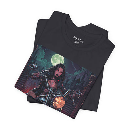 Dark Rider Motorcycle T-Shirt — "A dark desire now sets forth into the night" Gothic Tee