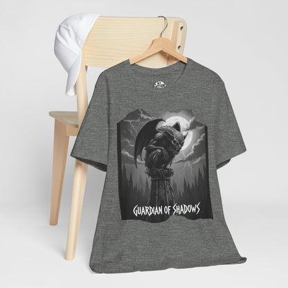"Guardian of Shadows"  Gothic Graphic T-Shirt – Alt Aesthetic Poetic Goth Streetwear