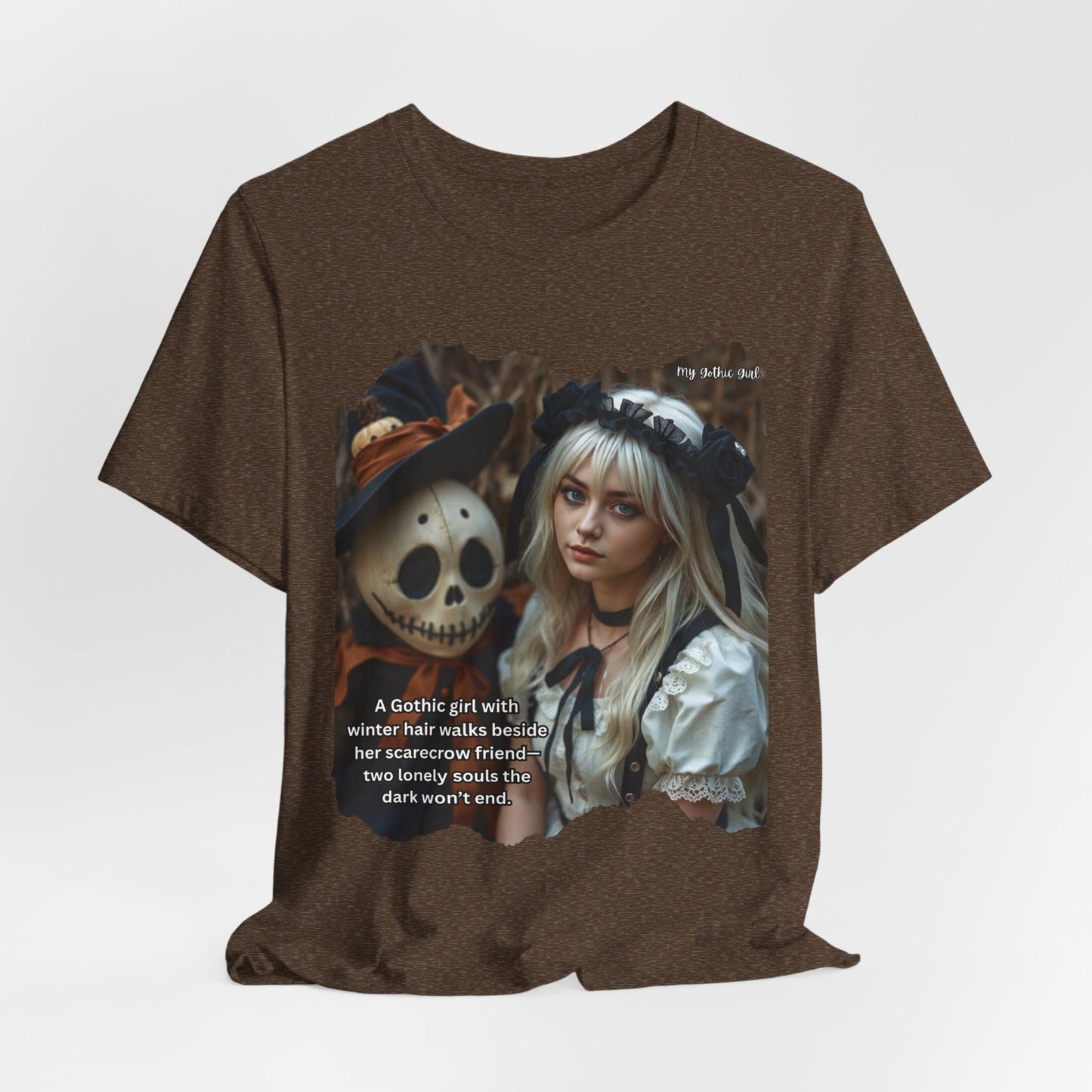 My Gothic Girl T-Shirt "Scarecrow Friend" – Whimsy Goth Streetwear, Dark Poetry Fashion, Alt Aesthetic Apparel