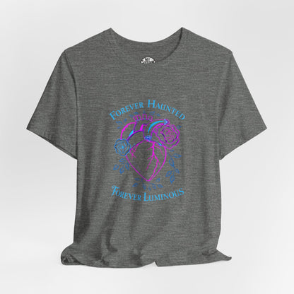 "FOREVER HAUNTED, FOREVER LUMINOUS"  Gothic Graphic T-Shirt – Alt Aesthetic Poetic Goth Streetwear
