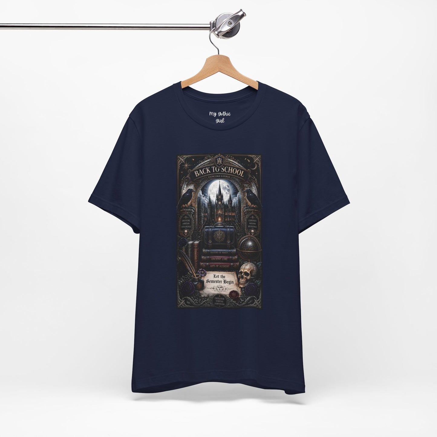 Back to School Gothic T-Shirt — Haunted Academy Illustration