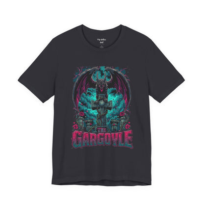 Gargoyle Graphic Tee — Dark Gothic Winged Statue Design