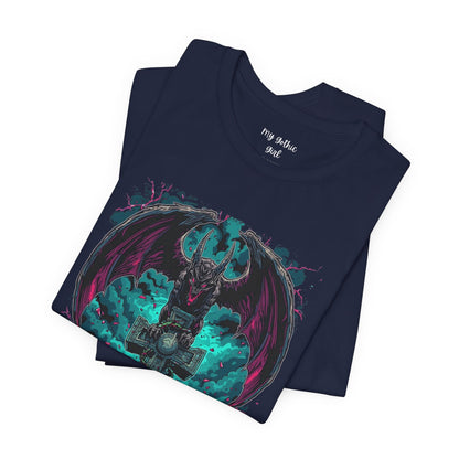 Gargoyle Graphic Tee — Dark Gothic Winged Statue Design