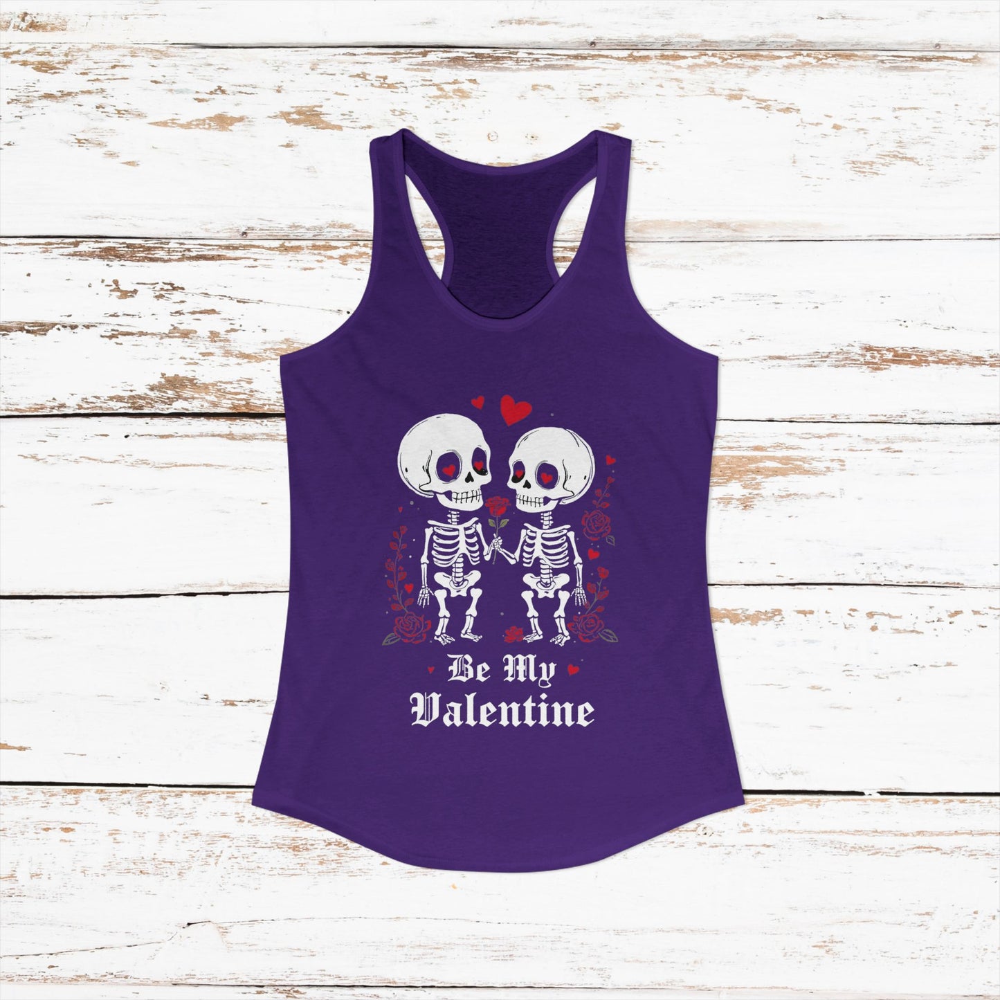 Cute Gothic Skeleton Romance Shirt — Women's Racerback Tank