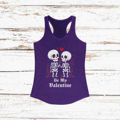 Cute Gothic Skeleton Romance Shirt — Women's Racerback Tank