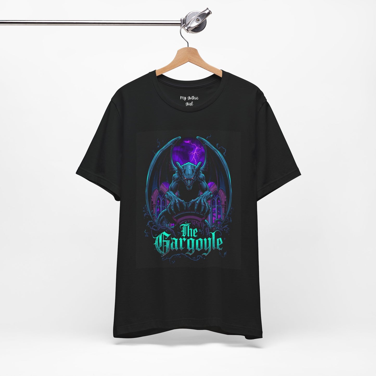 "The Gargoyle" — Dark Gothic Winged Statue Graphic Tee Design