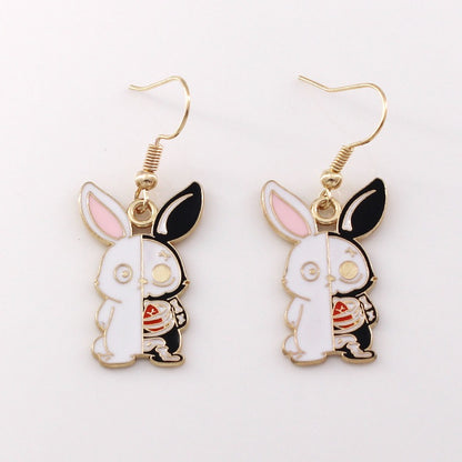 Gothic Black Cat Skull Earrings for Women's Jewelry