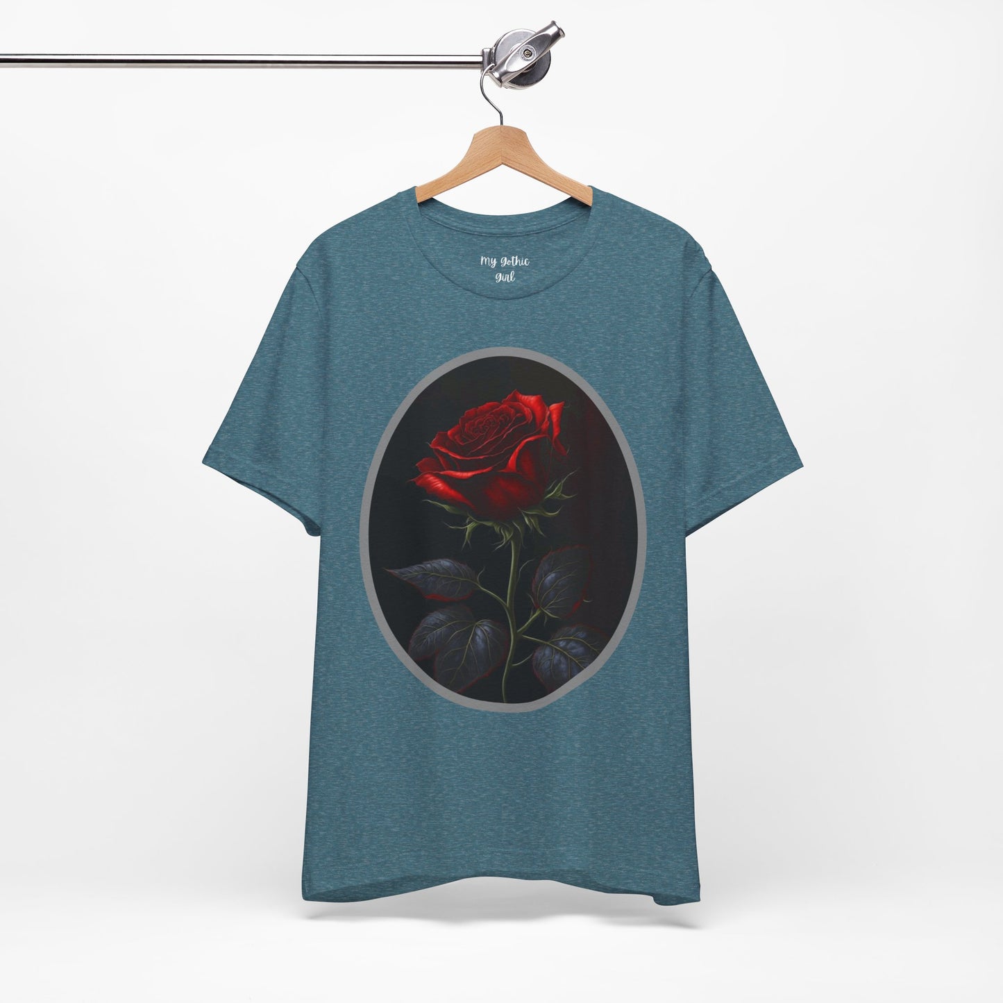My Gothic Girl T-Shirts for Women & Men "Linda's Red Rose" Dark Aesthetic & Alternative Tees – My Gothic Girl