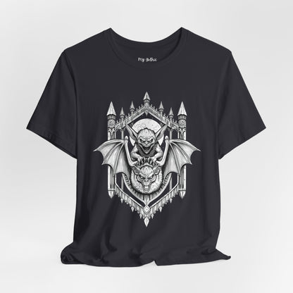 A Sinister Gremlin Riding on a Flying Bat - Graphic Tee