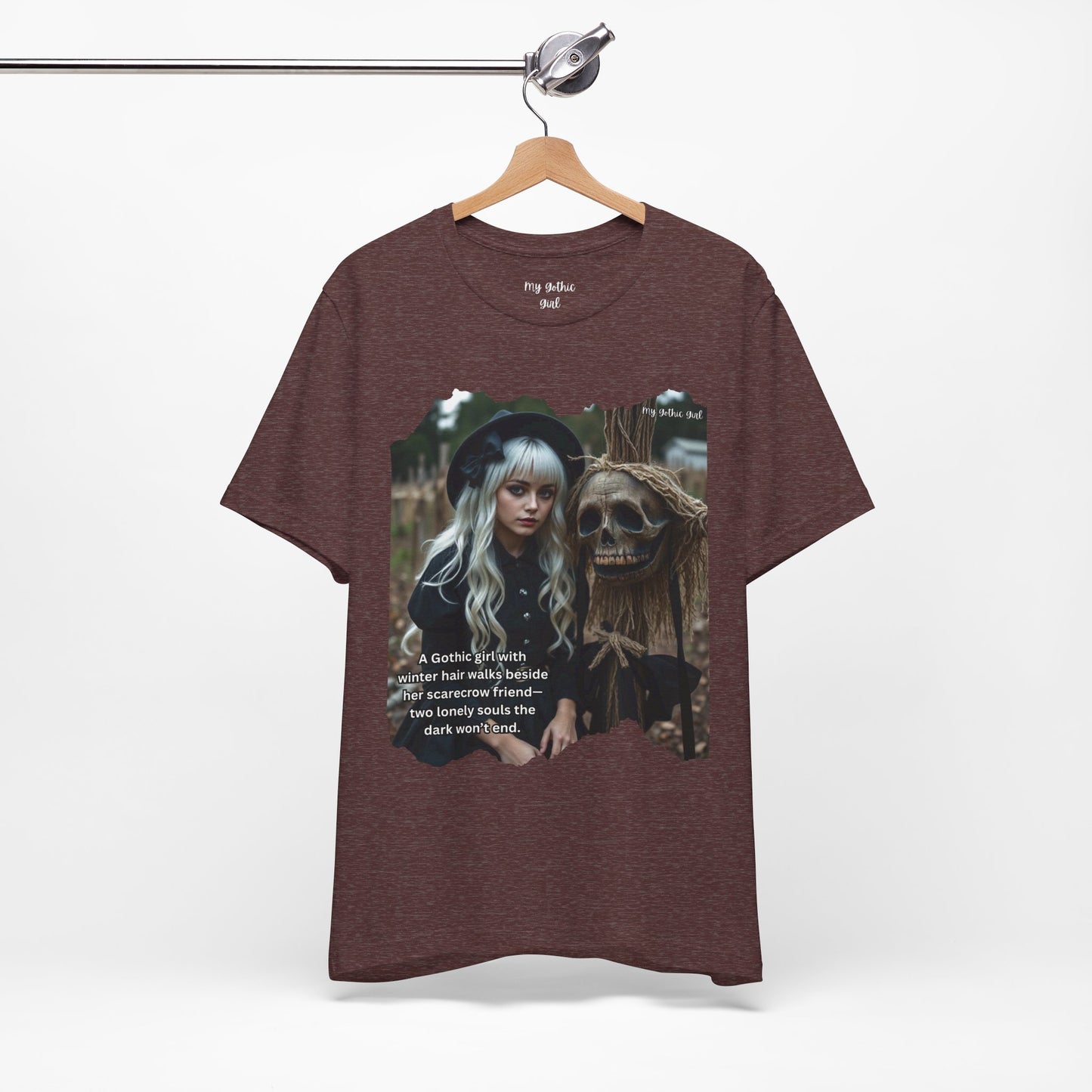 My Gothic Girl T-Shirt "Scarecrow Friend" – Whimsy Goth Streetwear, Dark Poetry Fashion, Alt Aesthetic Apparel