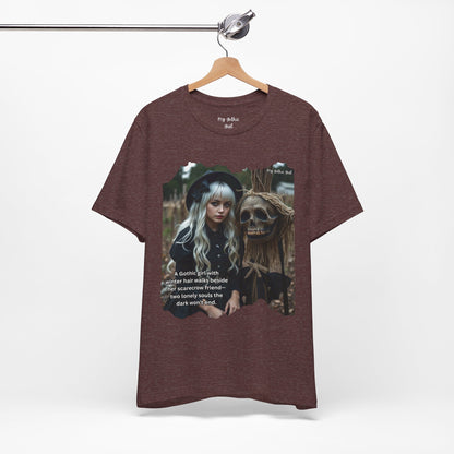 My Gothic Girl T-Shirt "Scarecrow Friend" – Whimsy Goth Streetwear, Dark Poetry Fashion, Alt Aesthetic Apparel