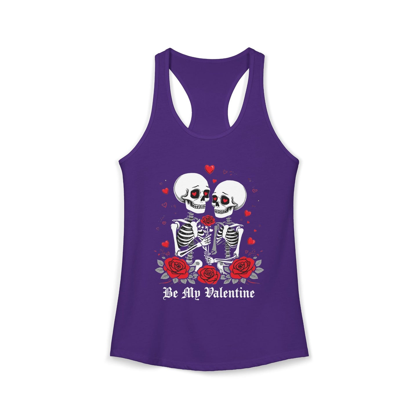 Cute Gothic Skeleton Romance Shirt — Women's Racerback Tank