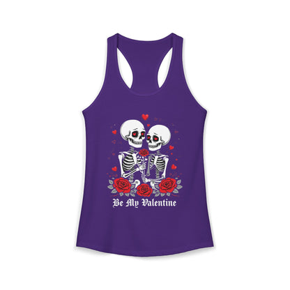 Cute Gothic Skeleton Romance Shirt — Women's Racerback Tank