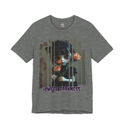 “Sweet Darkness” — Kawaii-style Gothic doll Graphic T-Shirt – Alt Aesthetic Poetic Goth Street-wear