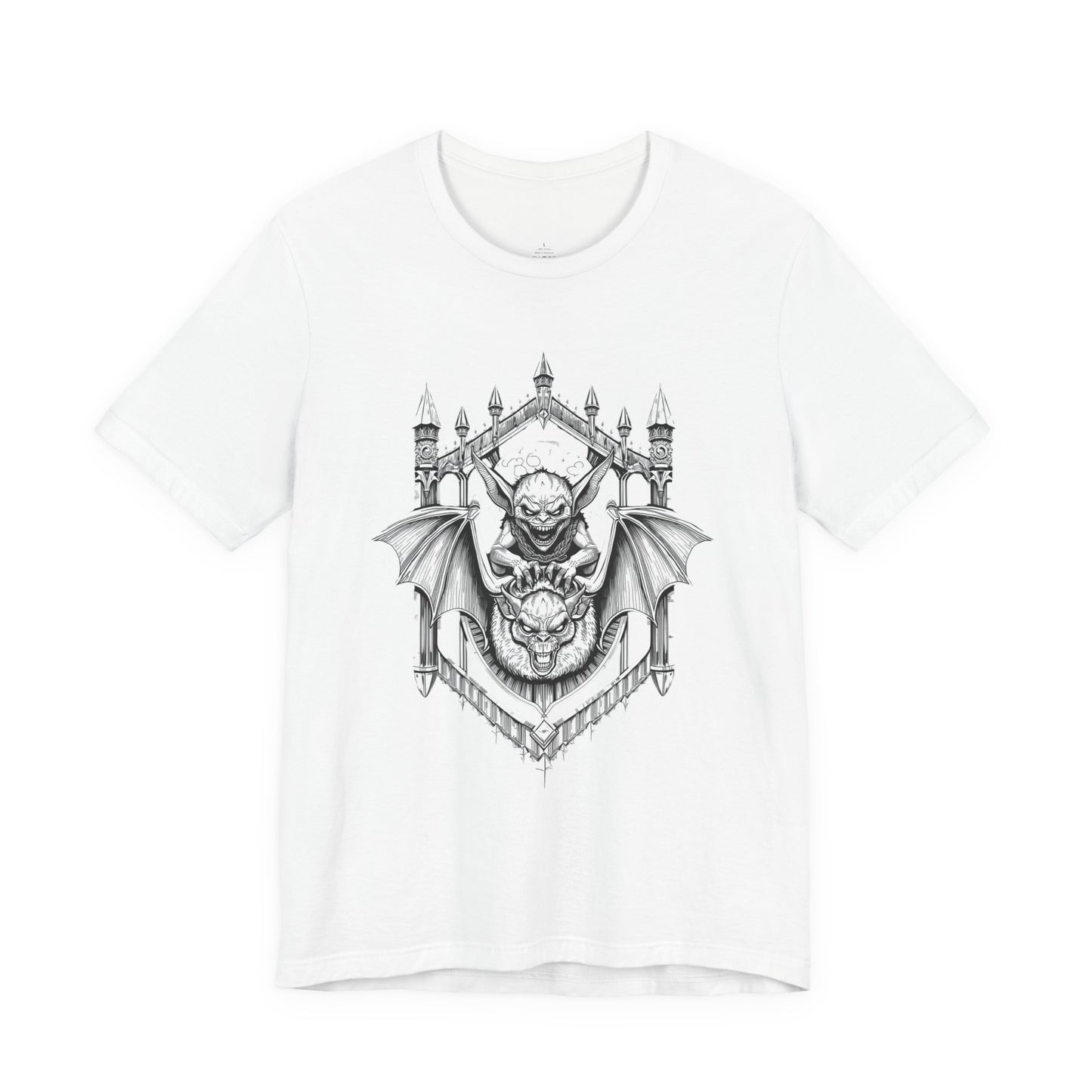 A Sinister Gremlin Riding on a Flying Bat - Graphic Tee