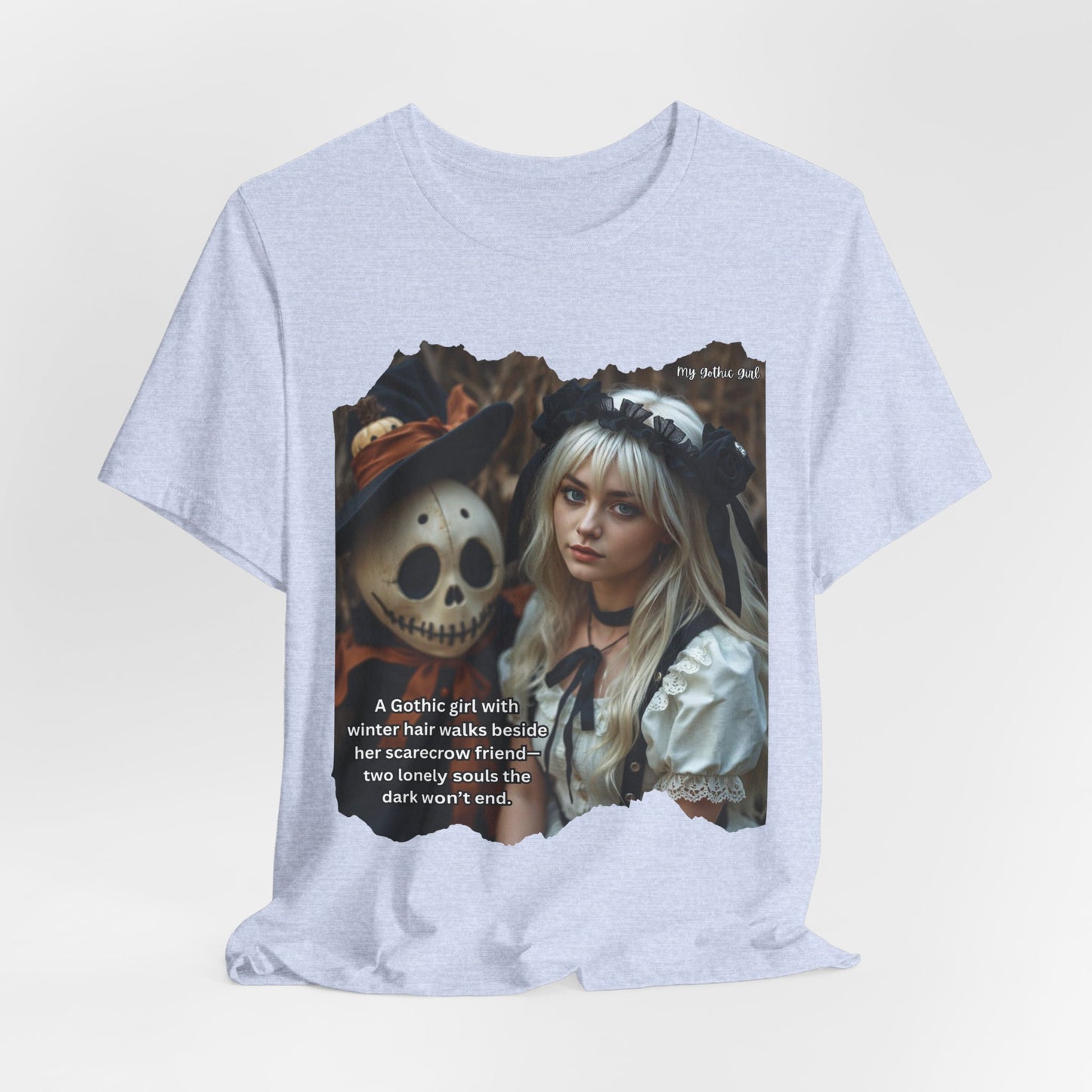 My Gothic Girl T-Shirt "Scarecrow Friend" – Whimsy Goth Streetwear, Dark Poetry Fashion, Alt Aesthetic Apparel