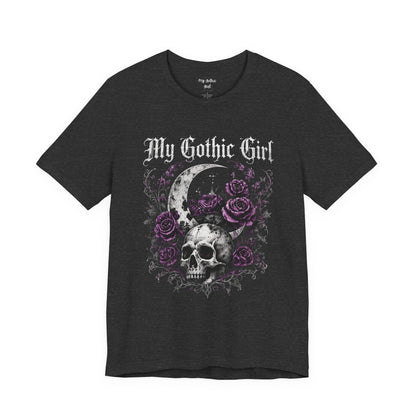 My Gothic Girl Skull Tee — Gothic Moon & Purple Roses T-Shirt