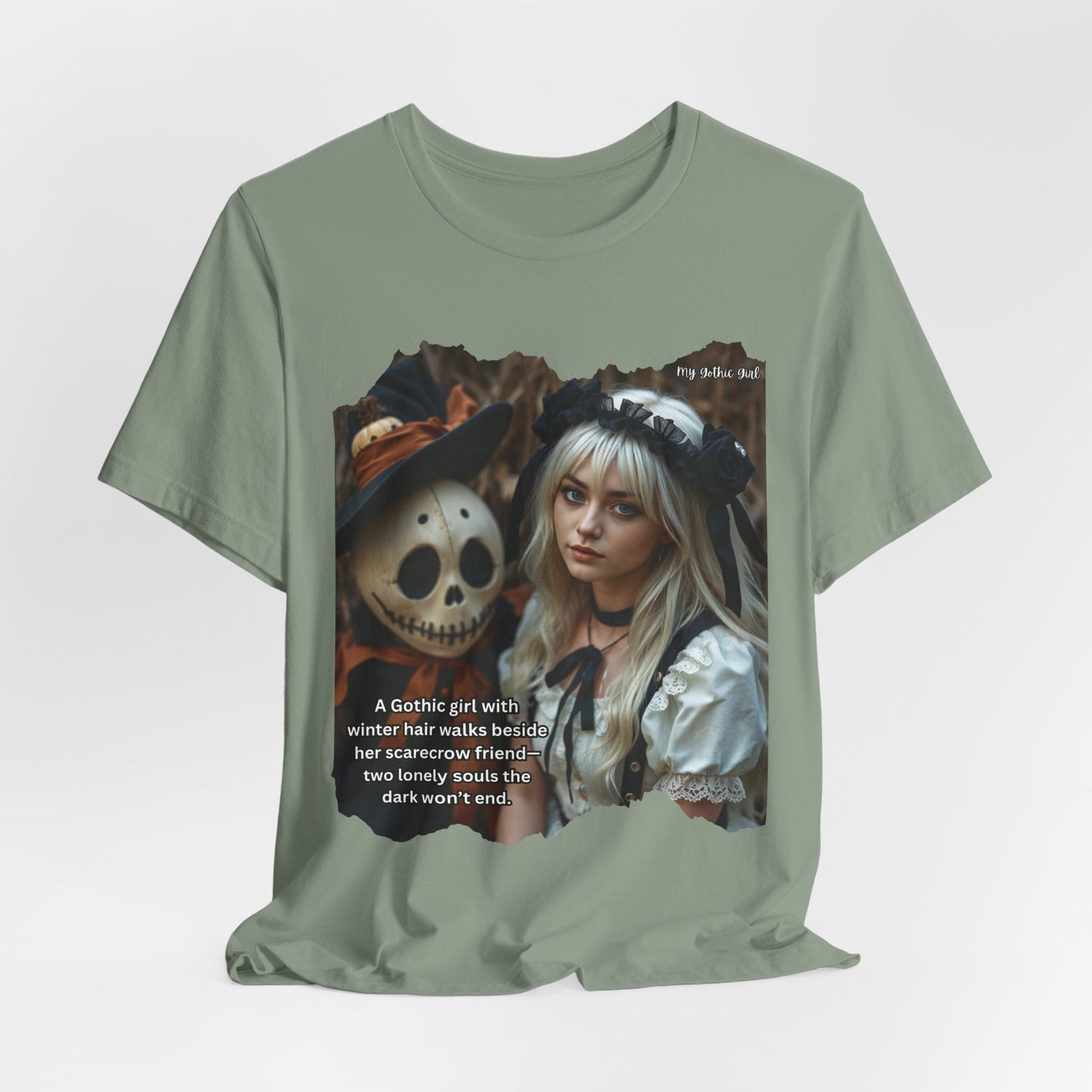 My Gothic Girl T-Shirt "Scarecrow Friend" – Whimsy Goth Streetwear, Dark Poetry Fashion, Alt Aesthetic Apparel