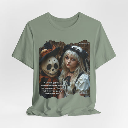 My Gothic Girl T-Shirt "Scarecrow Friend" – Whimsy Goth Streetwear, Dark Poetry Fashion, Alt Aesthetic Apparel