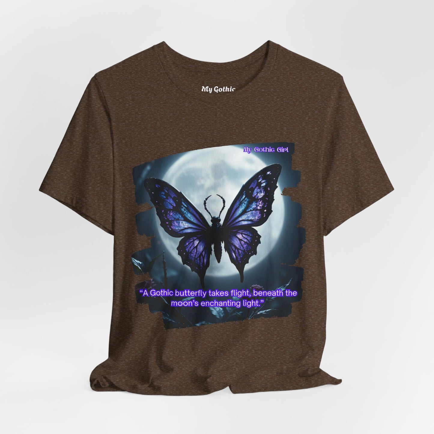 My Gothic Girl T-Shirt "Purple Gothic Butterfly" – Whimsy Goth Streetwear, Dark Poetry Fashion, Alt Aesthetic Apparel