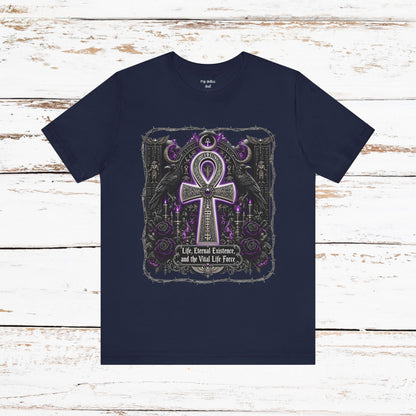 Ankh Gothic Tee — Life, Eternal Continuity & Vital Life Force Graphic T-Shirt