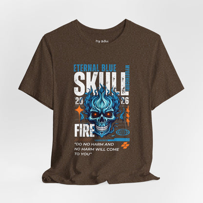 Eternal Blue Skull Flame Gothic Tee