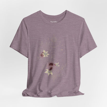 “Dark Floral Moon & Ornamental Geometry” T-Shirt Dark Floral Moon Ornamental Geometry Unisex Jersey Short Sleeve Tee