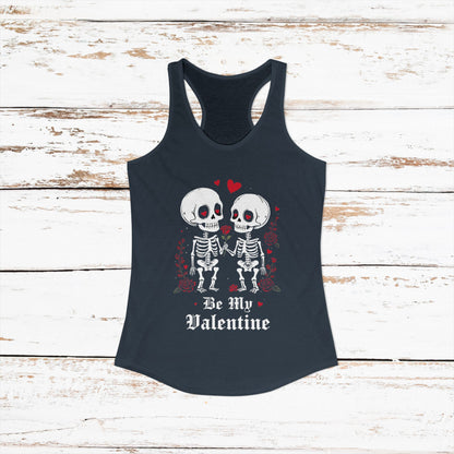 Cute Gothic Skeleton Romance Shirt — Women's Racerback Tank