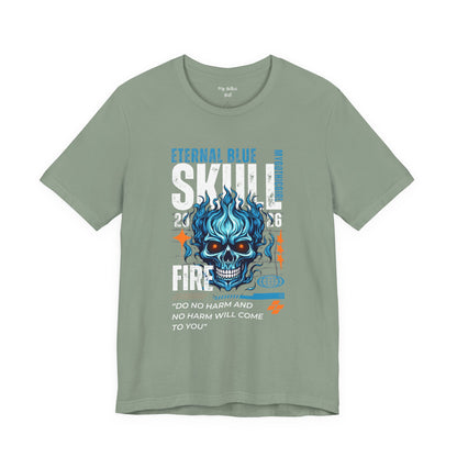 Eternal Blue Skull Flame Gothic Tee
