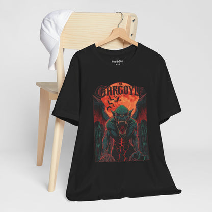 "The Gargoyle" — Dark Gothic Winged Statue Graphic Tee Design