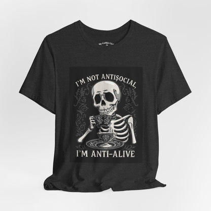 My Gothic Girl "I'M ANTI ALIVE" Graphic T-Shirt Unisex Gothic Dark Fashion Casual Wear