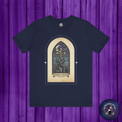 "Vengeance and Faith"  Gothic Graphic T-Shirt – Alt Aesthetic Poetic Goth Streetwear