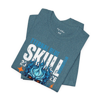 Eternal Blue Skull Flame Gothic Tee