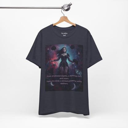 Fantasy Witch T‑Shirt — "From shadowed depths..." Mystical Gothic Tee