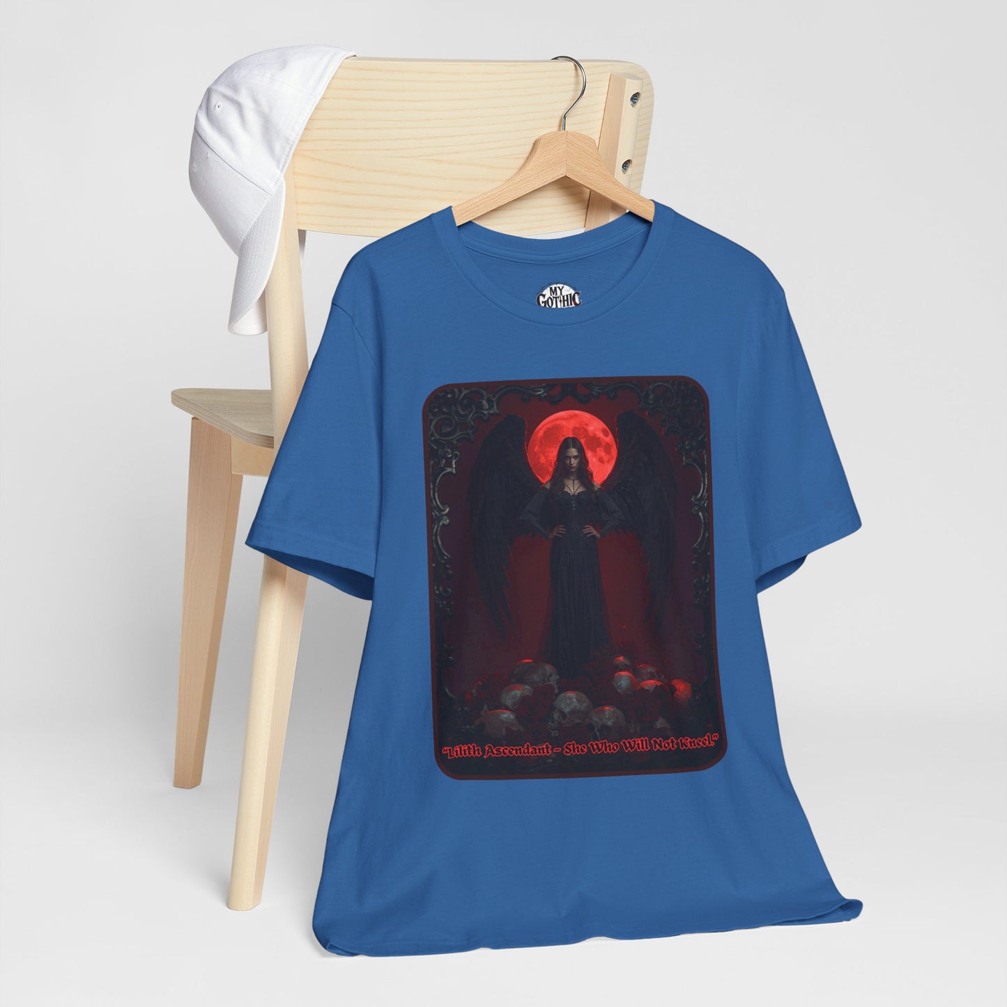 “Lilith Ascendant — She Who Will Not Kneel.” Graphic T-Shirt – Alt Aesthetic Poetic Goth Street-wear