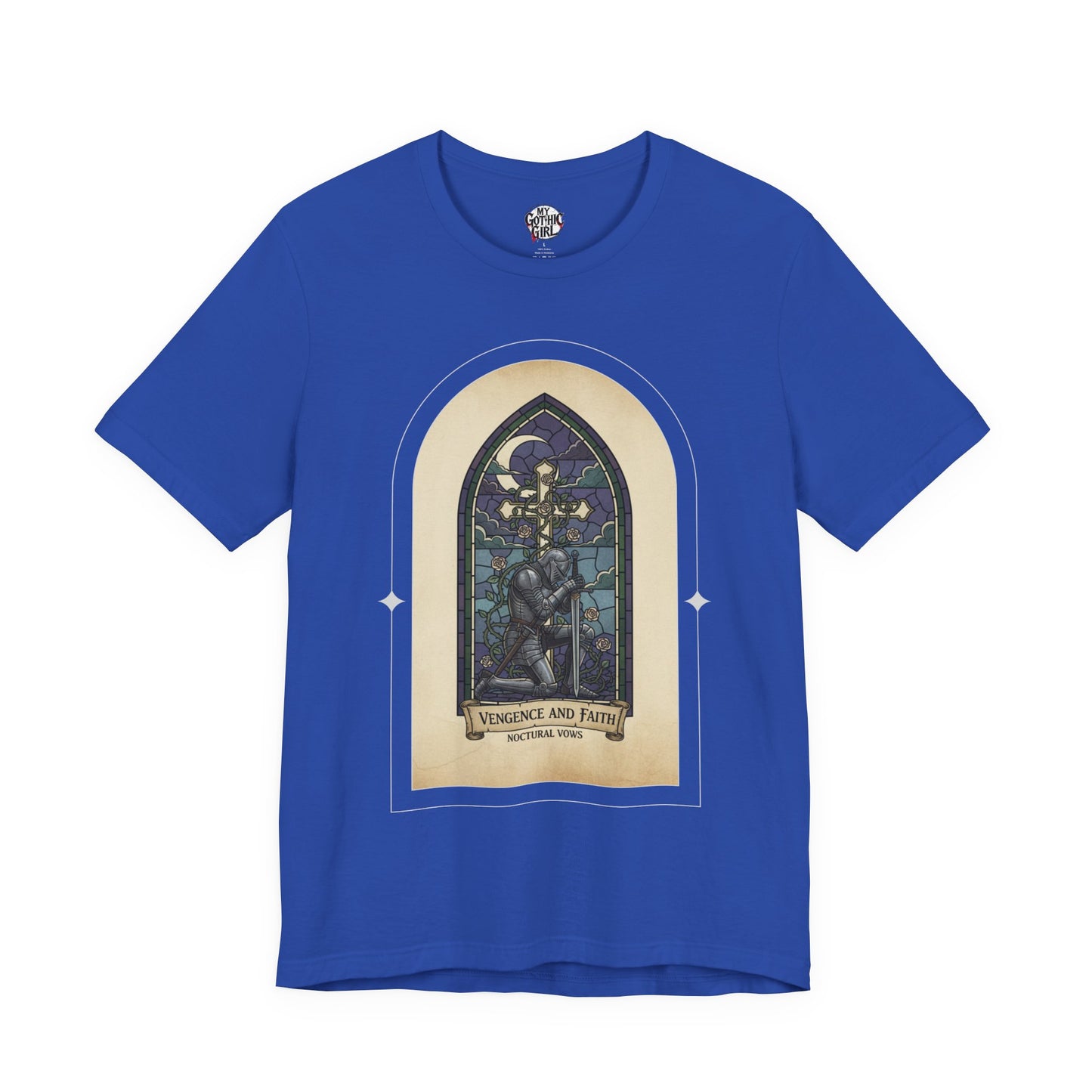 "Vengeance and Faith"  Gothic Graphic T-Shirt – Alt Aesthetic Poetic Goth Streetwear
