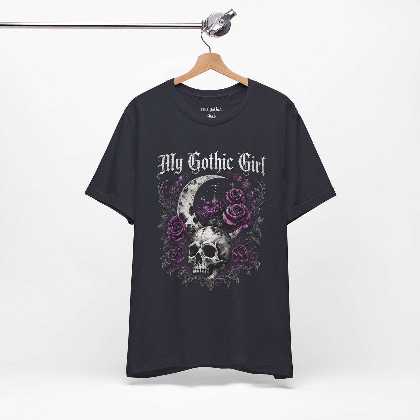 My Gothic Girl Skull Tee — Gothic Moon & Purple Roses T-Shirt