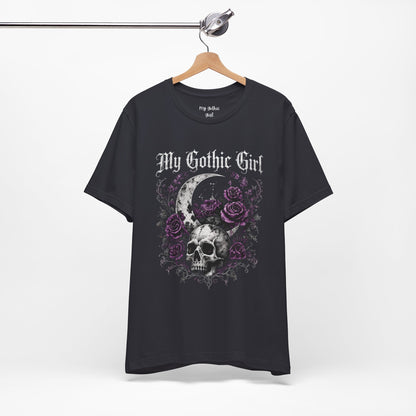 My Gothic Girl Skull Tee — Gothic Moon & Purple Roses T-Shirt