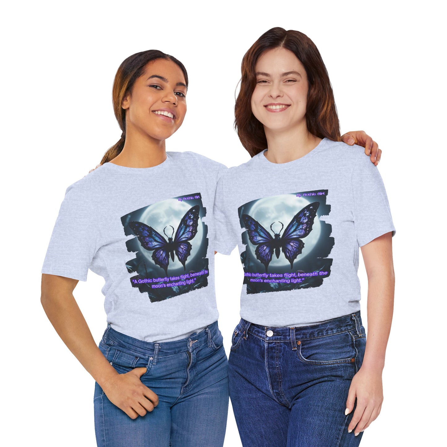 My Gothic Girl T-Shirt "Purple Gothic Butterfly" – Whimsy Goth Streetwear, Dark Poetry Fashion, Alt Aesthetic Apparel