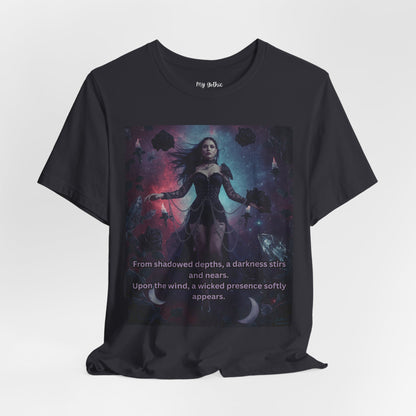 Fantasy Witch T‑Shirt — "From shadowed depths..." Mystical Gothic Tee