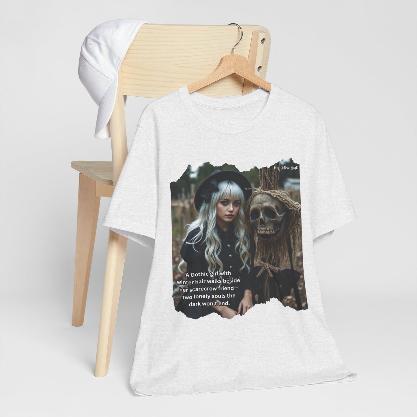 My Gothic Girl T-Shirt "Scarecrow Friend" – Whimsy Goth Streetwear, Dark Poetry Fashion, Alt Aesthetic Apparel