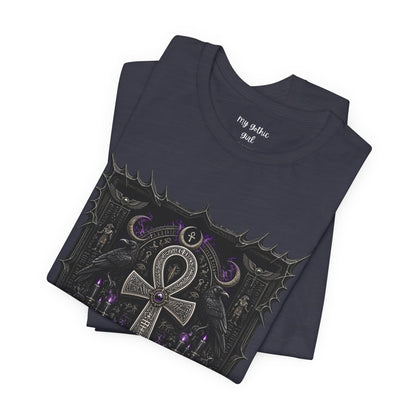 Ankh Gothic Tee — "Life, Eternal Existence and the Will to Fear" Black Graphic T-Shirt