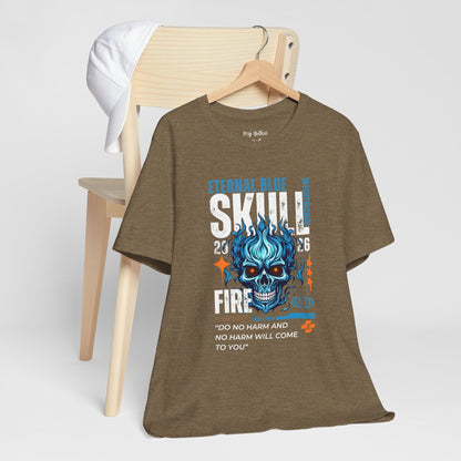 Eternal Blue Skull Flame Gothic Tee