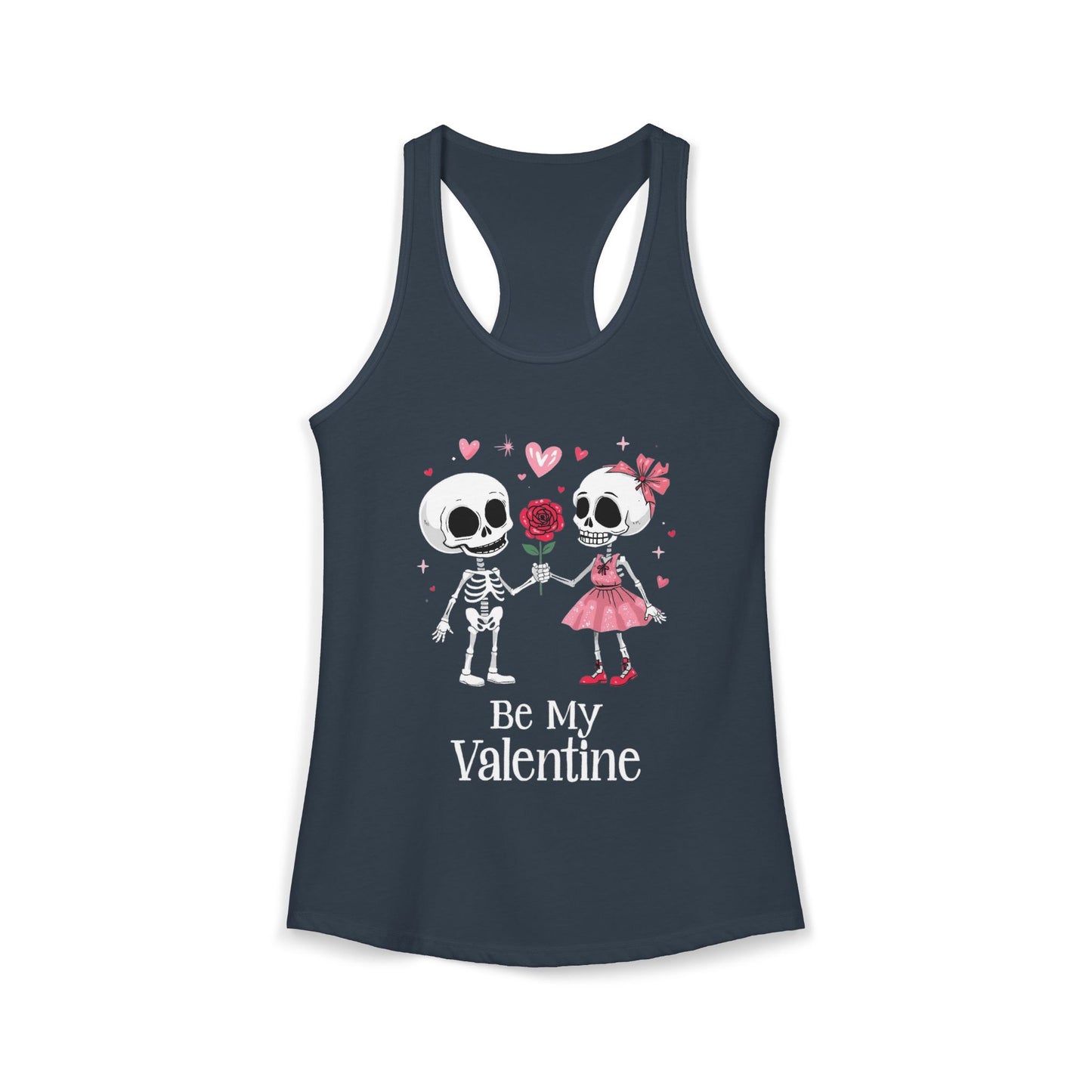Cute Gothic Skeleton Romance Shirt — Women's Racerback Tank