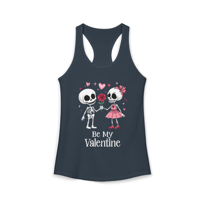 Cute Gothic Skeleton Romance Shirt — Women's Racerback Tank